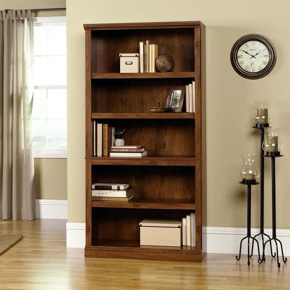 Five-Shelf Bookcase in Oiled Oak Finish by HomePacific for living room storage on Tampa Home & Garden Store