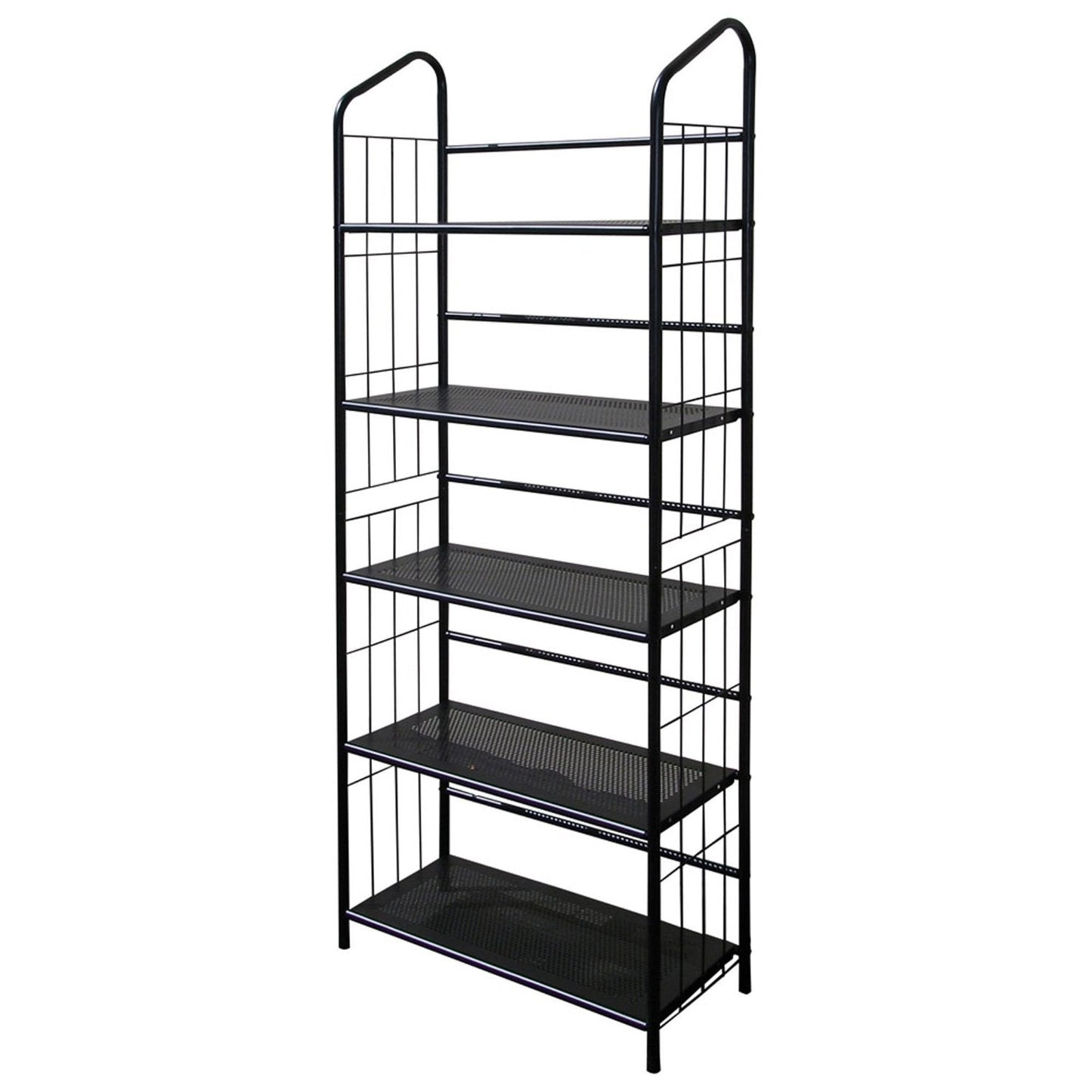 5-Tier Bookcase Storage Shelves Rack in Black Metal - Tampa Home & Garden Store