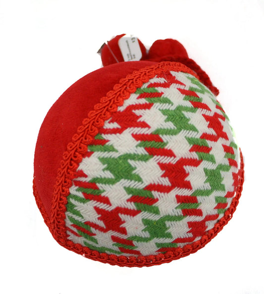 Red houndstooth ball ornament, 5 inch, Christmas Classics by The Country Christmas Loft on Tampa Home & Garden Store