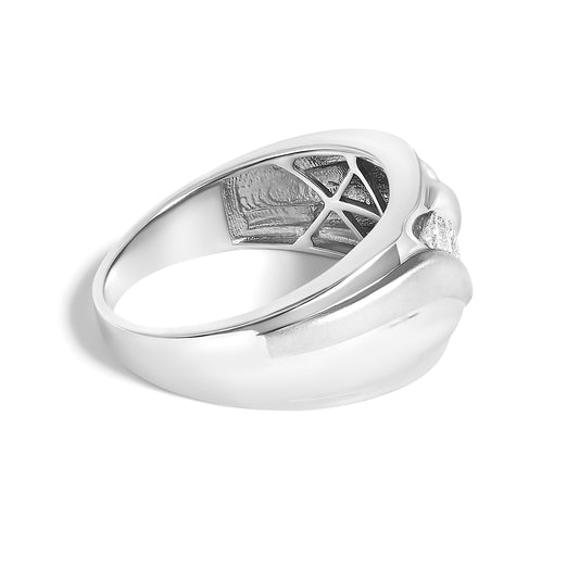 Men's .925 Sterling Silver 1/2 cttw Diamond Channel 3-Stone Ring size 10 by Bids.com on Tampa Home & Garden Store