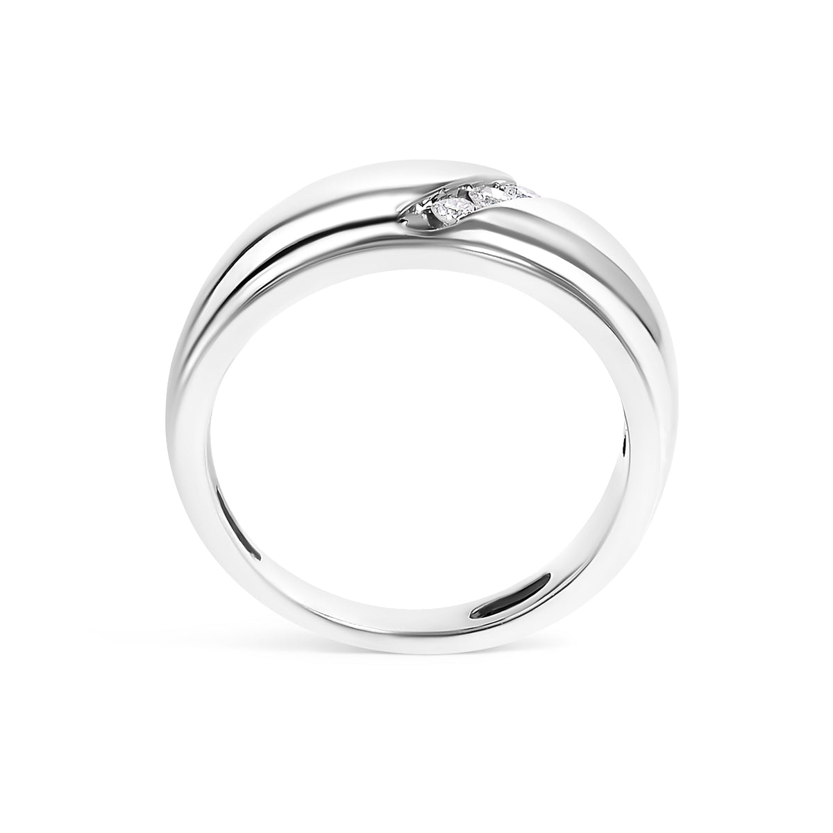 Men's 925 sterling silver 3-stone diamond band ring by Bids.com, size 10 on Tampa Home & Garden Store