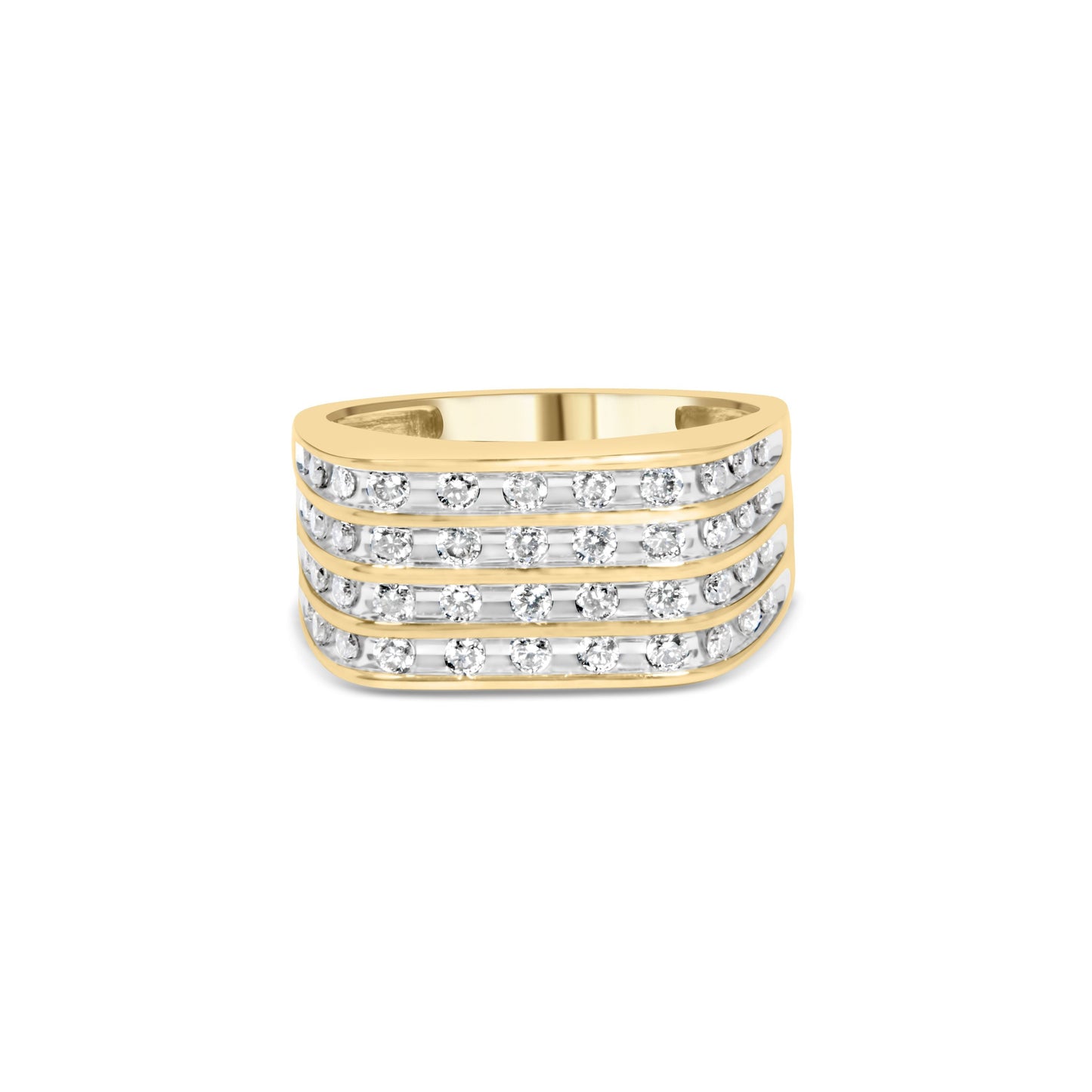 Mens 10K yellow gold diamond multi-row ring, 1.00 Cttw, Bids.com on Tampa Home & Garden Store