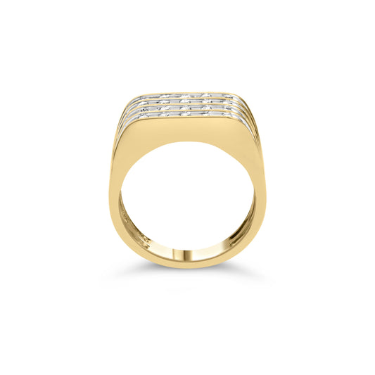 10K yellow gold diamond multi-row men's ring with stacked rails Bids.com on Tampa Home & Garden Store