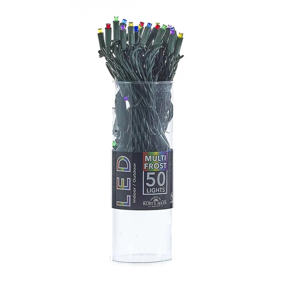 50-Light Multi-Color Frosted LED String Light Set With Green Wire - Tampa Home & Garden Store
