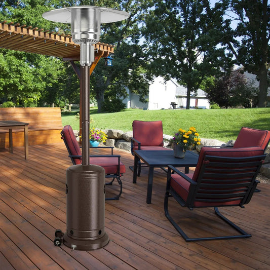 50000 BTU Propane Patio Heater bronze finish standing DirectDeals with trip protection on Tampa Home & Garden Store
