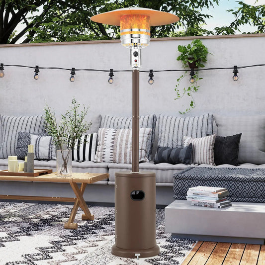 50000 BTU Propane Patio Heater with Round Table in brown DirectDeals on Tampa Home & Garden Store