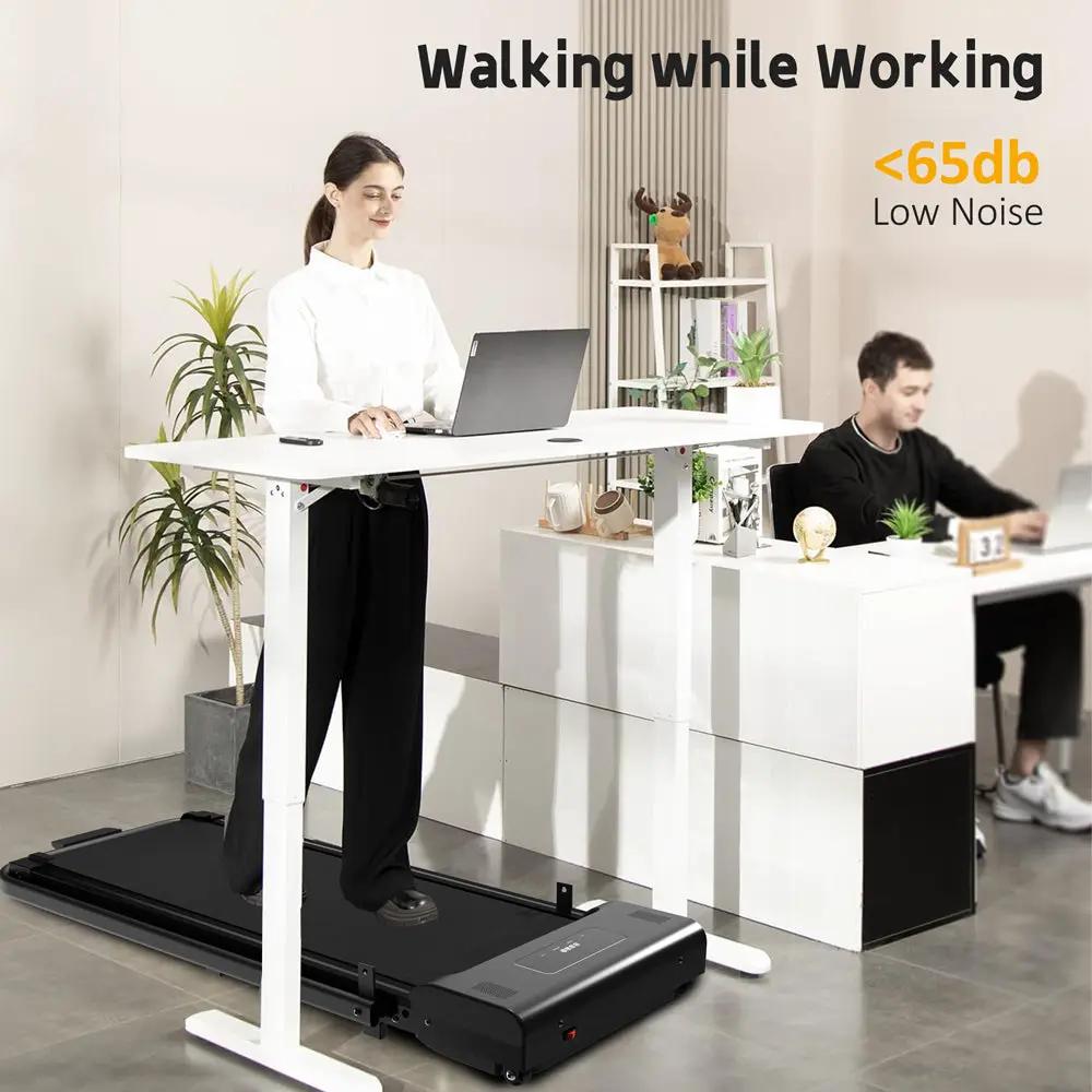 Tapis de course de bureau, tapis de marche, tapis de course portable 2-en-1, écran LED à distance avec poignée (120 kg)