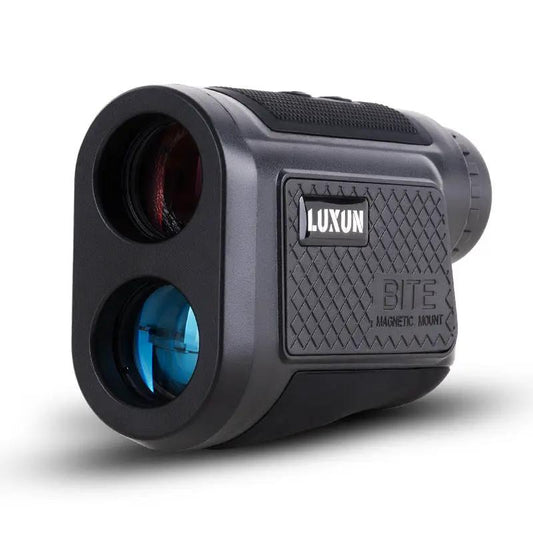 Luxun handheld golf laser rangefinder with dual lenses and textured grip, Bite magnetic mount on Tampa Home & Garden Store