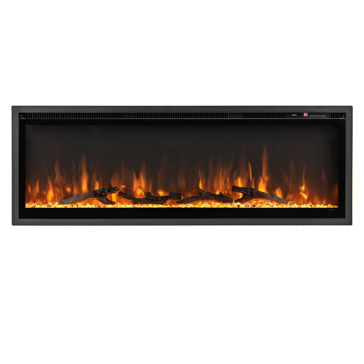 Chimenea eléctrica empotrada en la pared con control remoto y color y brillo ajustables - 36 pulgadas