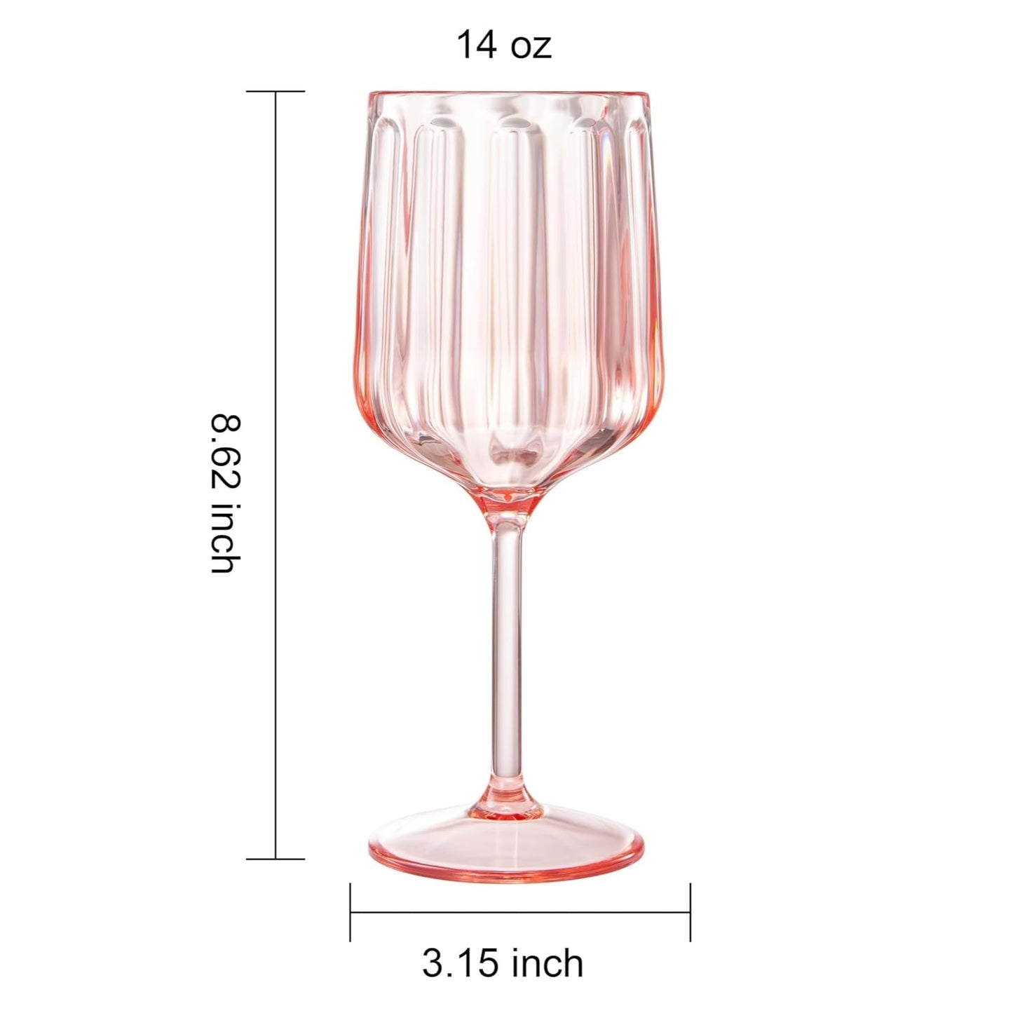 Pink Acrylic Stemmed Goblets Set and Six Glasses