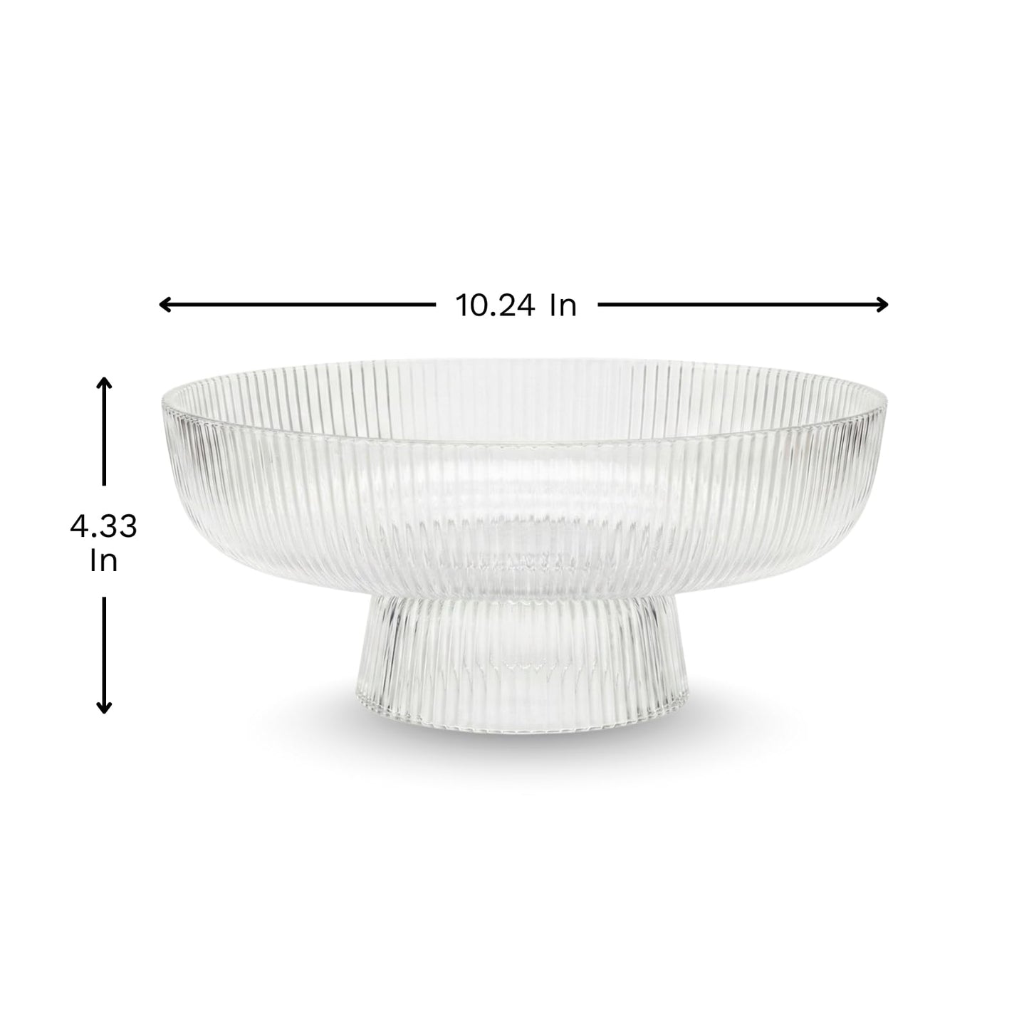 Fluted Clear Glass Bowl For Fruit and Sweets