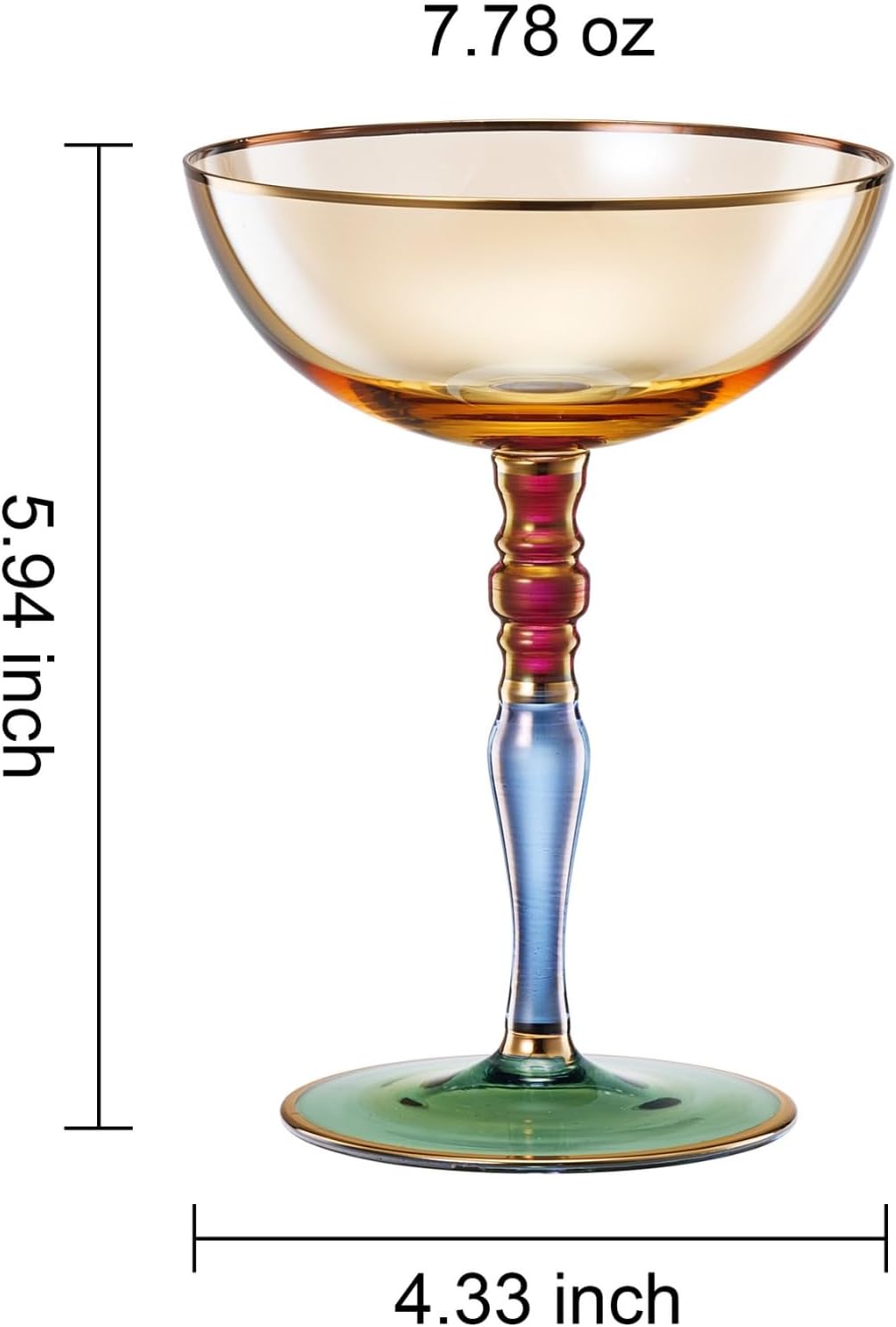 Vintage Amber Coupe Glassware Set of Two