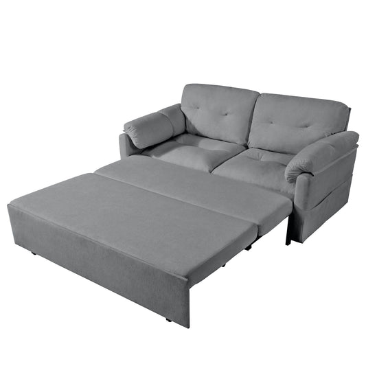 HouseOfZazla Convertible Pull-Out Sofa Bed Queen Size 3-in-1 with Side Storage in grey fabric on Tampa Home & Garden Store
