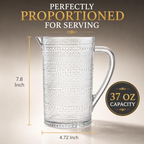 Bombay Hobnail Glass Pitcher for Juice and Water