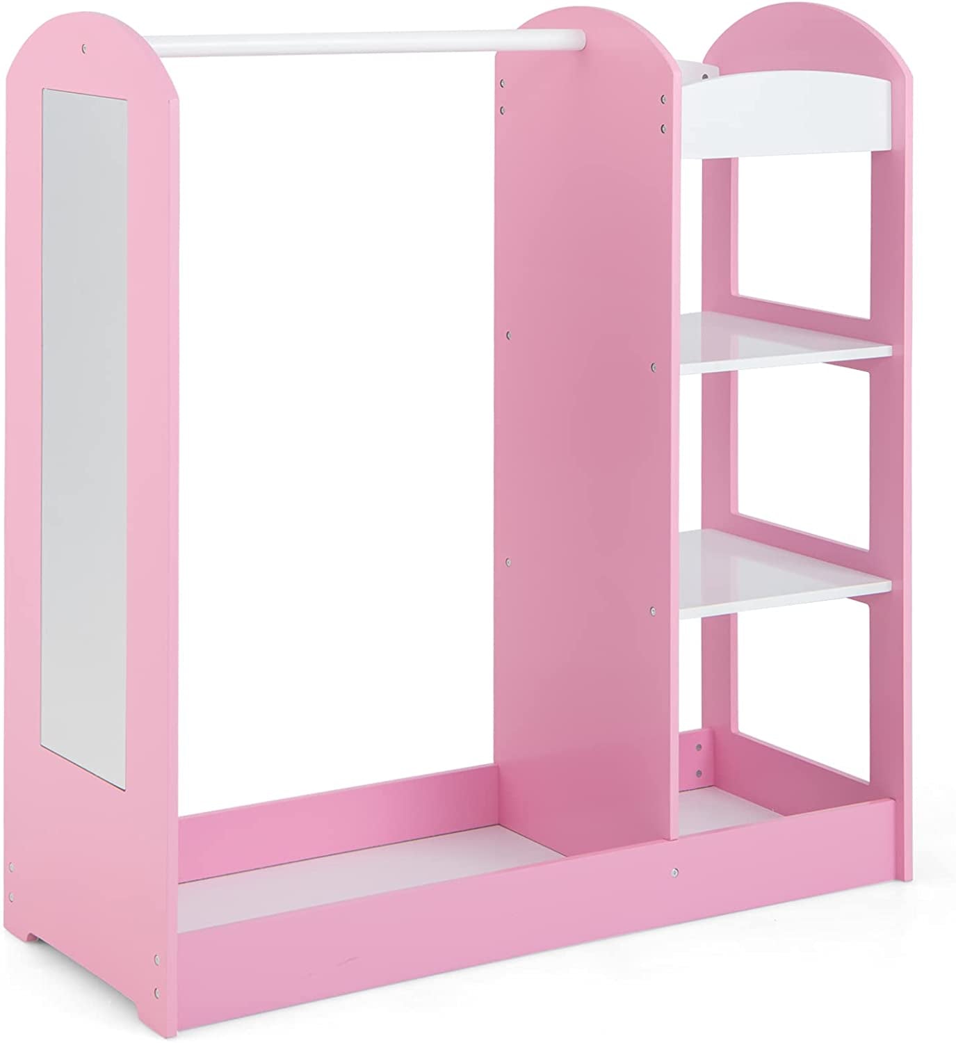 Kids dress-up storage unit with pink frame and built-in mirror DirectDeals on Tampa Home & Garden Store