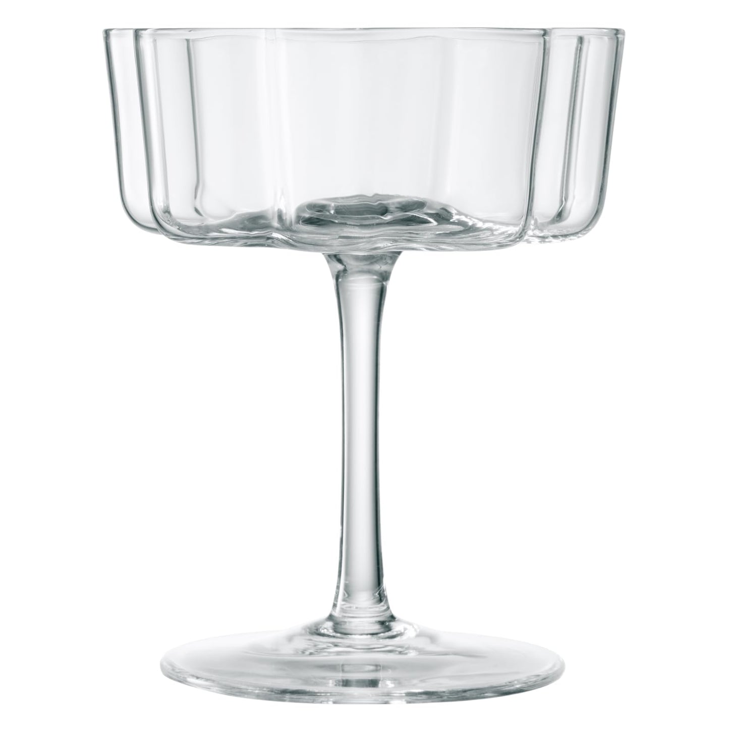 Flower Wave Cocktail Coupe and Glass Set Of 2