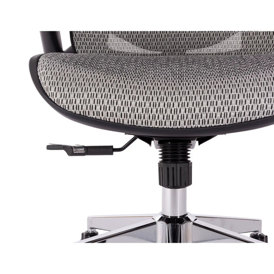 Grey ergonomic mesh office chair high back with black frame and chrome base on Tampa Home & Garden Store