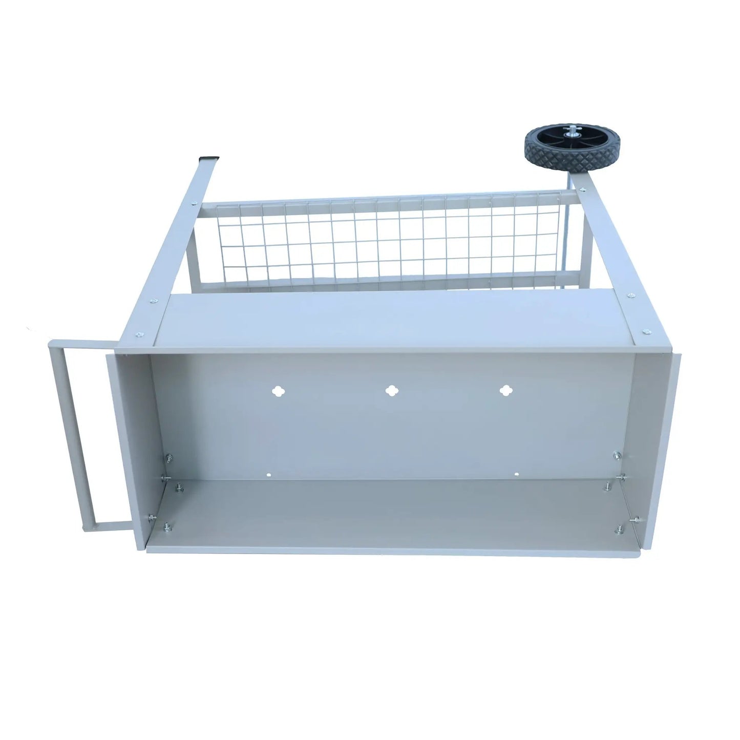 Aveyas metal elevated garden bed cart with wheels gray frame and wire grid sides on Tampa Home & Garden Store