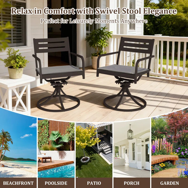 Steel Swivel Dining Chairs And The Plush Cushions