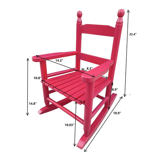 Kids rocking red wooden chair for indoor or outdoor use single chair on Tampa Home & Garden Store
