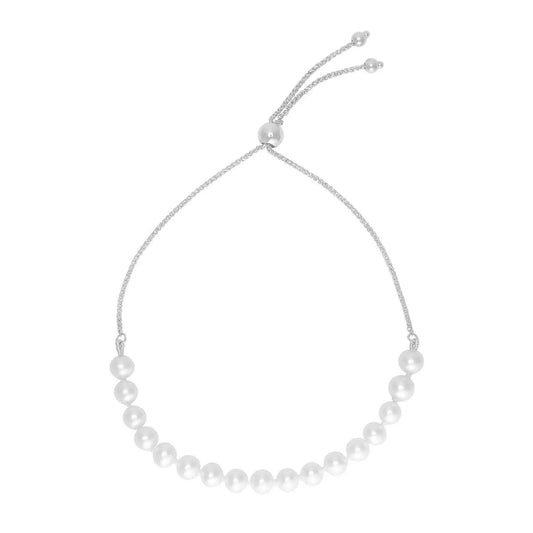 Bracelet 14K white gold adjustable pearl bracelet by Bids.com with white freshwater pearls on Tampa Home & Garden Store
