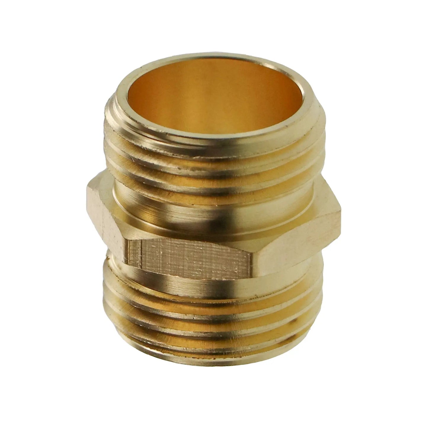 Brass three-quarter inch MHT hex nipple for garden hose fittings Orbit Irrigation on Tampa Home & Garden Store