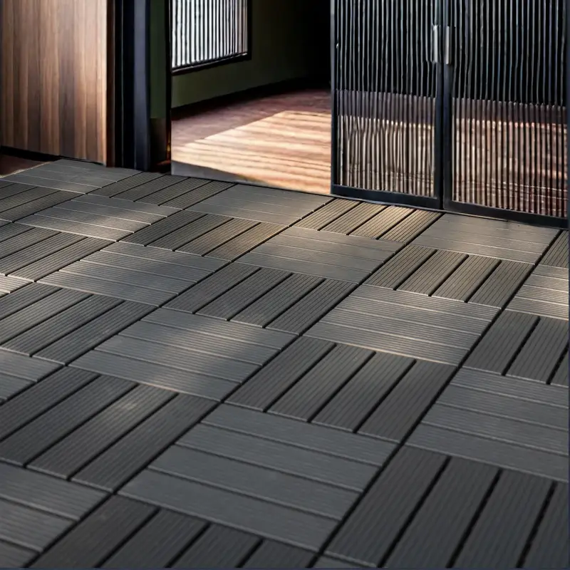 44 piezas de losetas cuadradas impermeables para terraza exterior de 12x12 - entrelazadas, para todo tipo de clima, antideslizantes, fáciles de montar