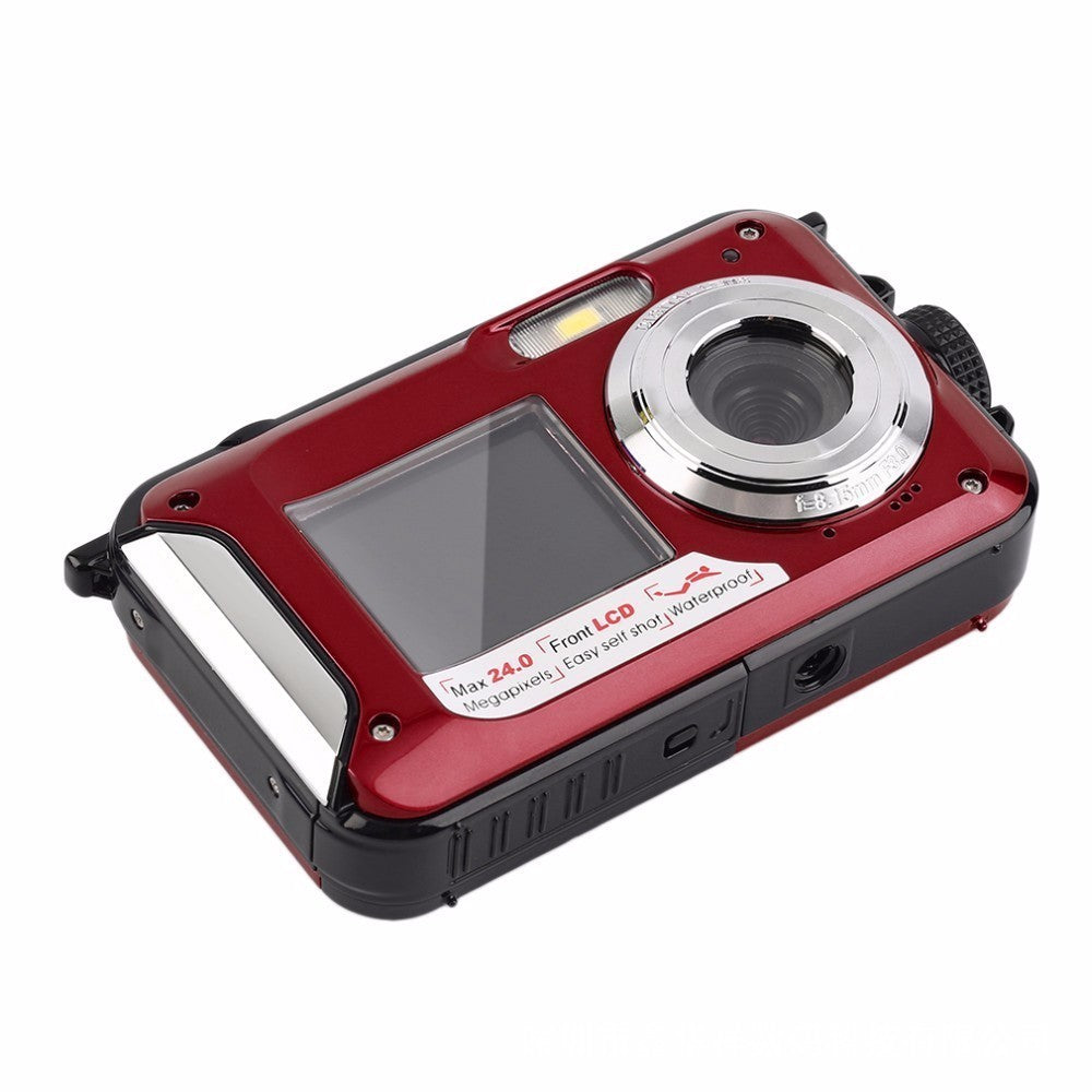 Dual-screen waterproof HD digital camera Sell My Stuff red camera with silver lens and LCD on Tampa Home & Garden Store