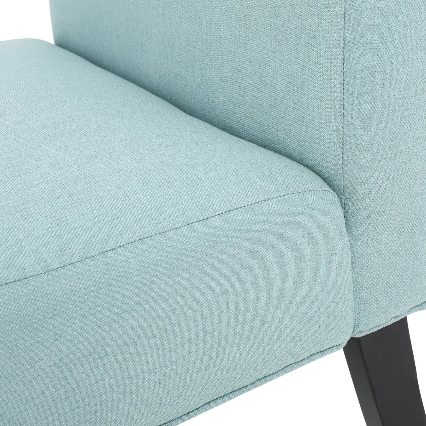 Light blue fabric accent chair armchair with black legs for living room on Tampa Home & Garden Store