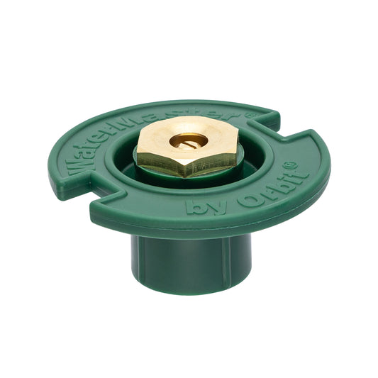 Plastic flush sprinkler head with brass full-pattern nozzle, green Orbit Irrigation for underground irrigation systems on Tampa Home & Garden Store