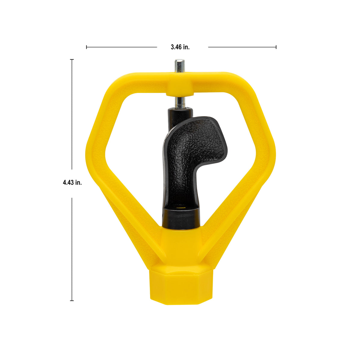 Orbit Irrigation 1/2-in FPT spinning head sprinkler with yellow frame and black adjustment knob on Tampa Home & Garden Store