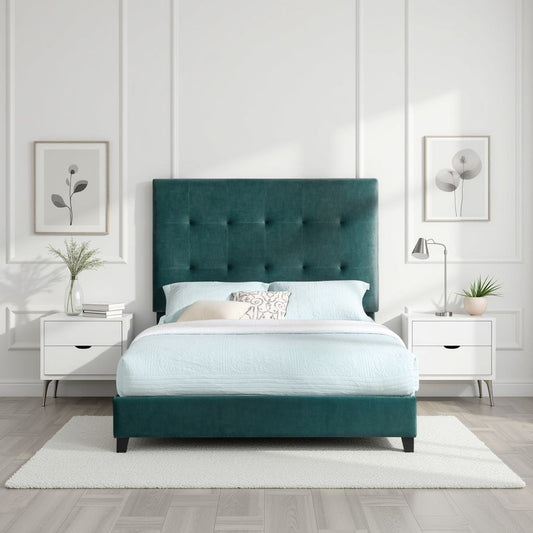 Tufted and Upholstered Platform Bed Frame