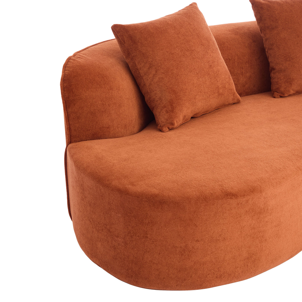 126-inch curved sectional sofa in dark orange foam upholstery with cushions HouseOfZazla on Tampa Home & Garden Store