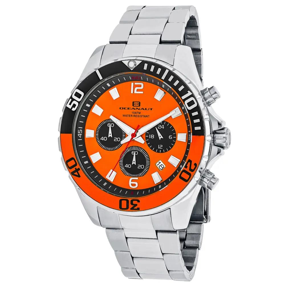 Oceanaut Sevilla men's orange dial quartz watch with stainless steel bracelet on Tampa Home & Garden Store