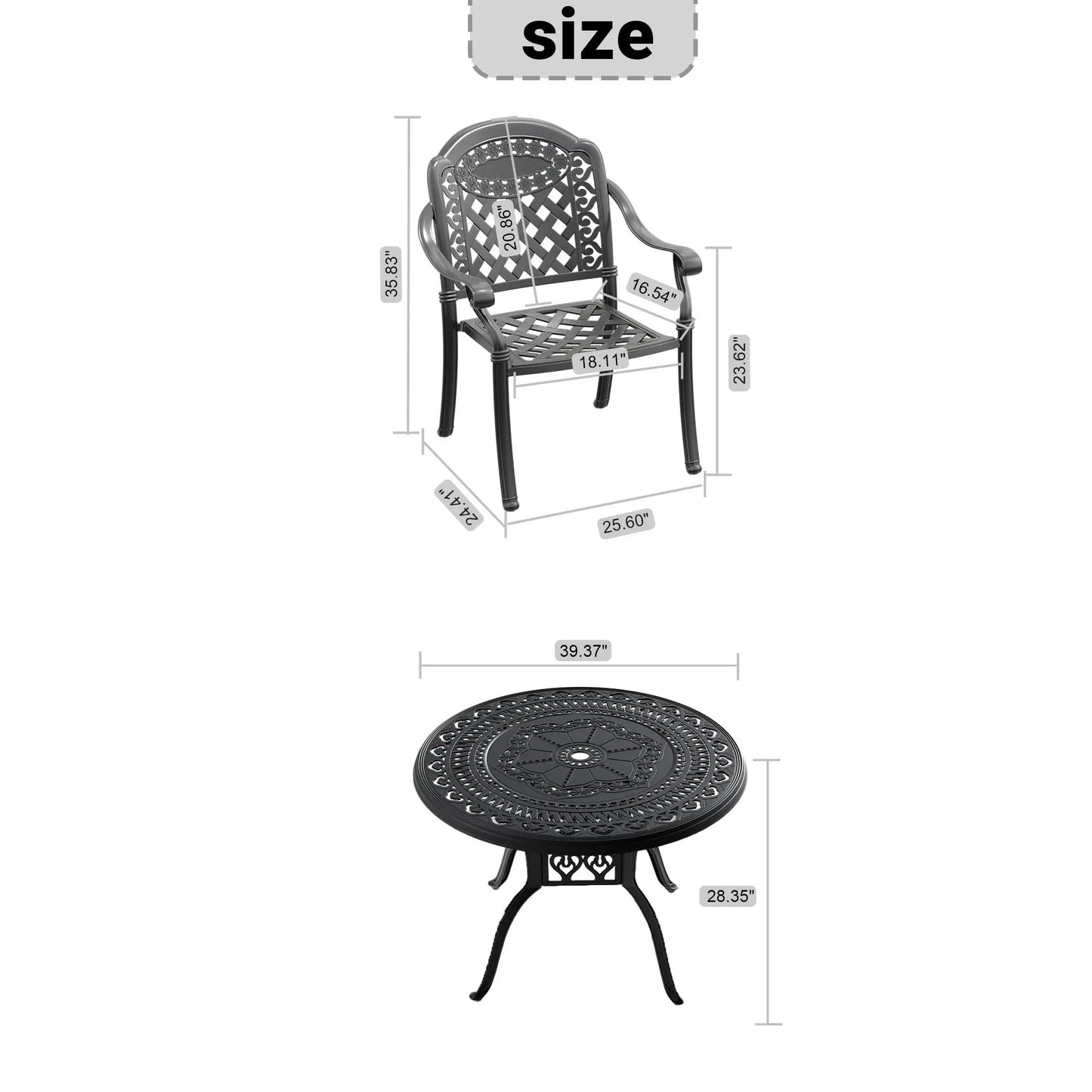 (Cushions In Random Colors)5-Piece Set Of Cast Aluminum Patio Furniture With Cushions - Tampa Home & Garden Store