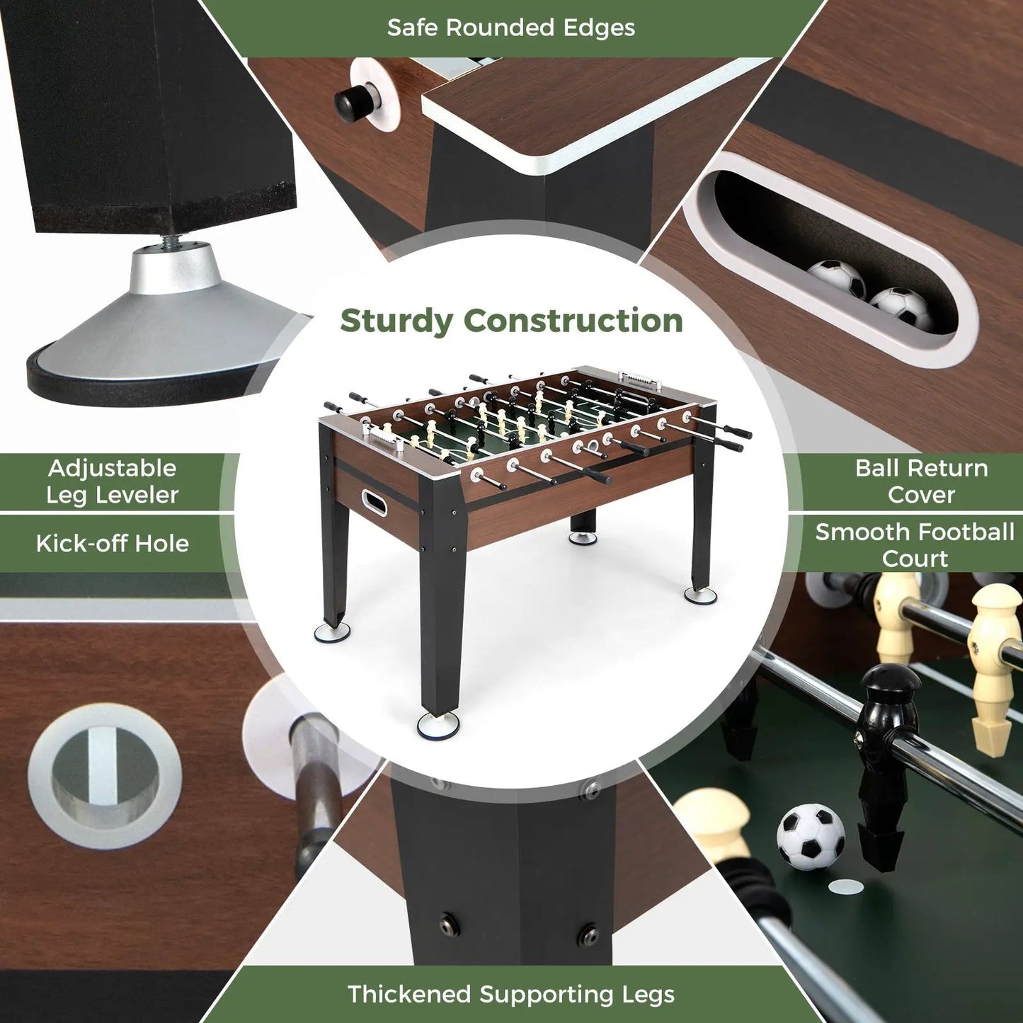 54 Inch Indoor Competition Foosball Table DirectDeals wood finish and thick legs on Tampa Home & Garden Store
