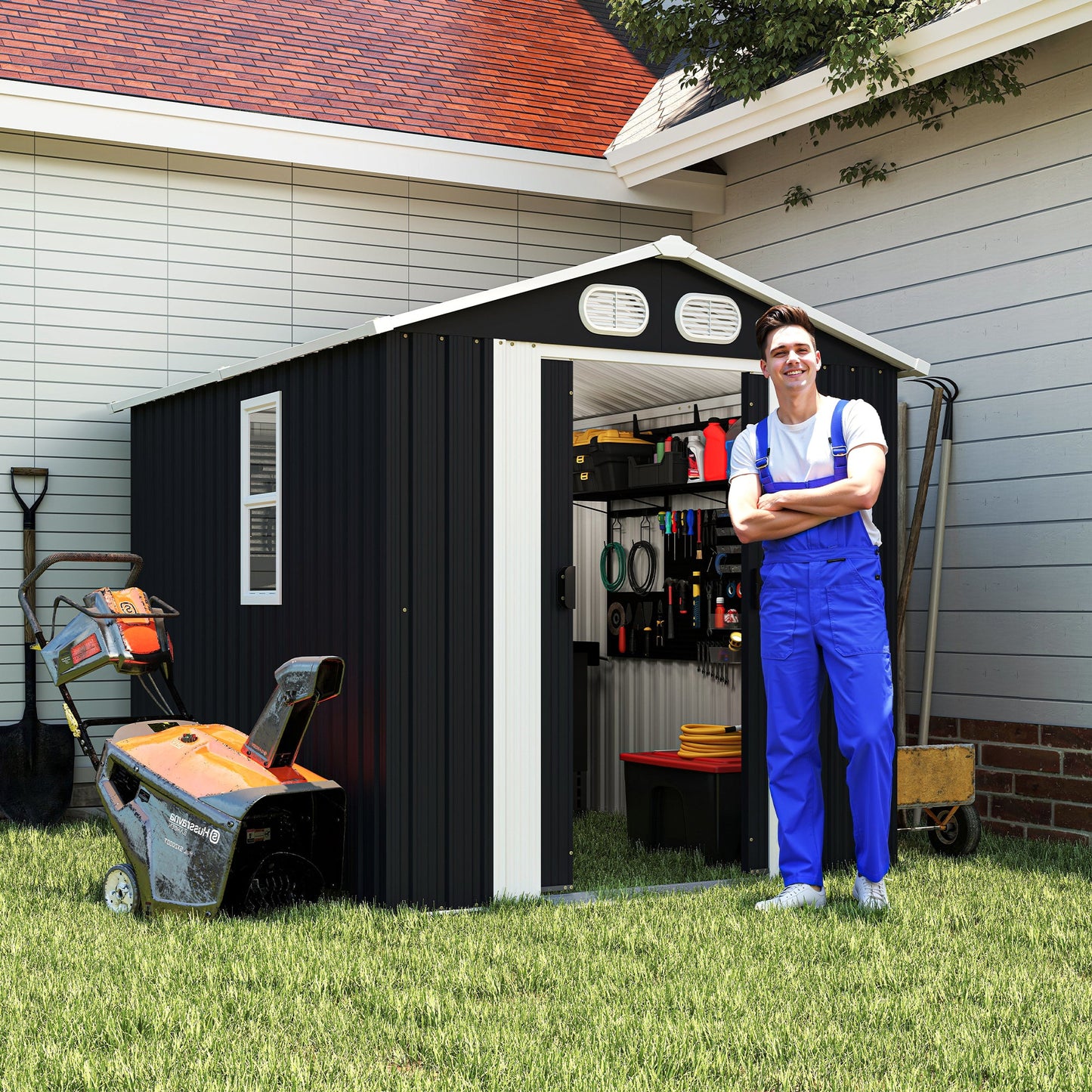 Campcraft 8x6 Metal Outdoor Garden Storage Shed