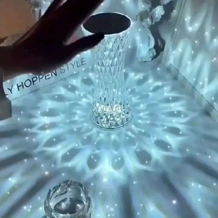 Touch Control Crystal Lamp – Rechargeable LED Night Light for Bedroom or Gifts - Tampa Home & Garden Store