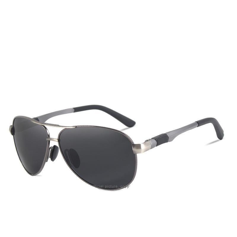 Stevvex men's polarized sunglasses with aluminum alloy aviator frame and dark gray lenses on Tampa Home & Garden Store
