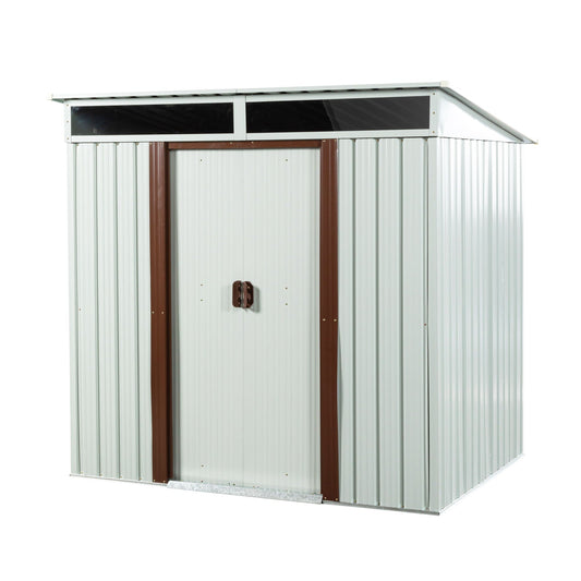 Galvanized Steel Outdoor Storage Shed and Padlock