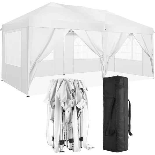 10x20 white folding canopy with six sidewalls, frame and carry bag set by VIP Digital Presence on Tampa Home & Garden Store