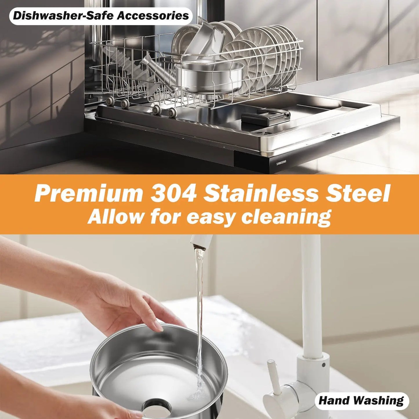 Dishwasher rack with stainless steel components and 304 stainless accessories on Tampa Home & Garden Store