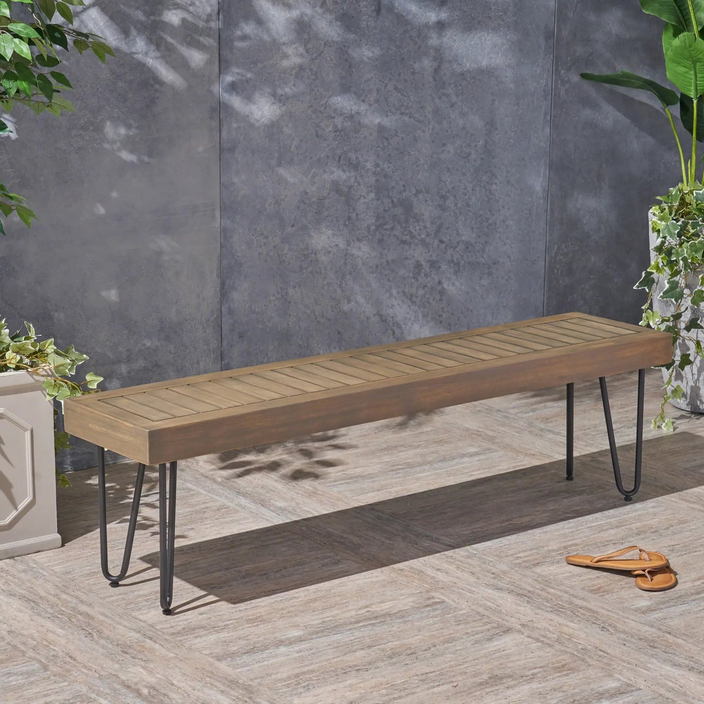 BANCO DE MADERA Y METAL JANE INDUSTRIAL