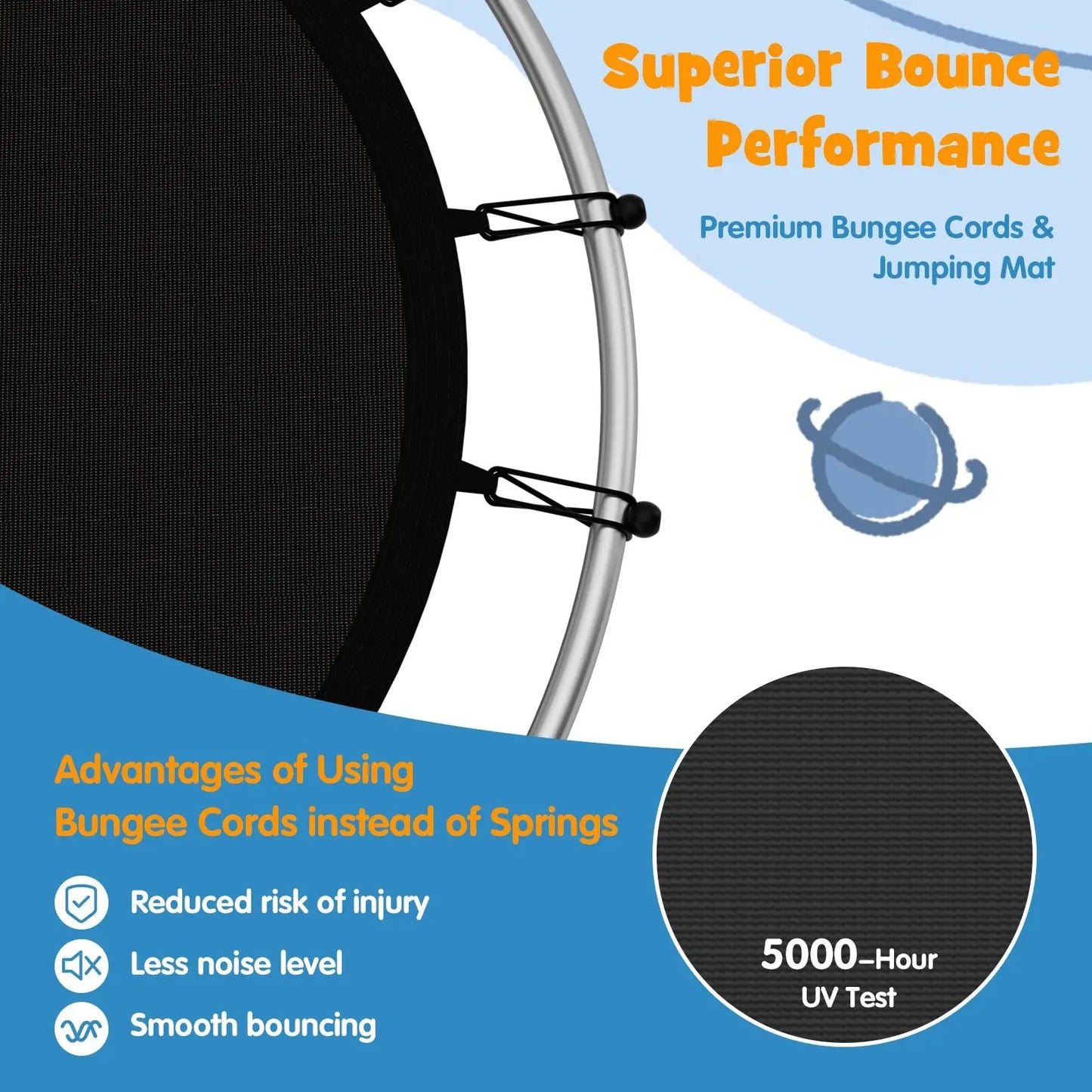 55 Inch Mini Trampoline for Kids with Safety Enclosure Net for Indoor Outdoor - Tampa Home & Garden Store