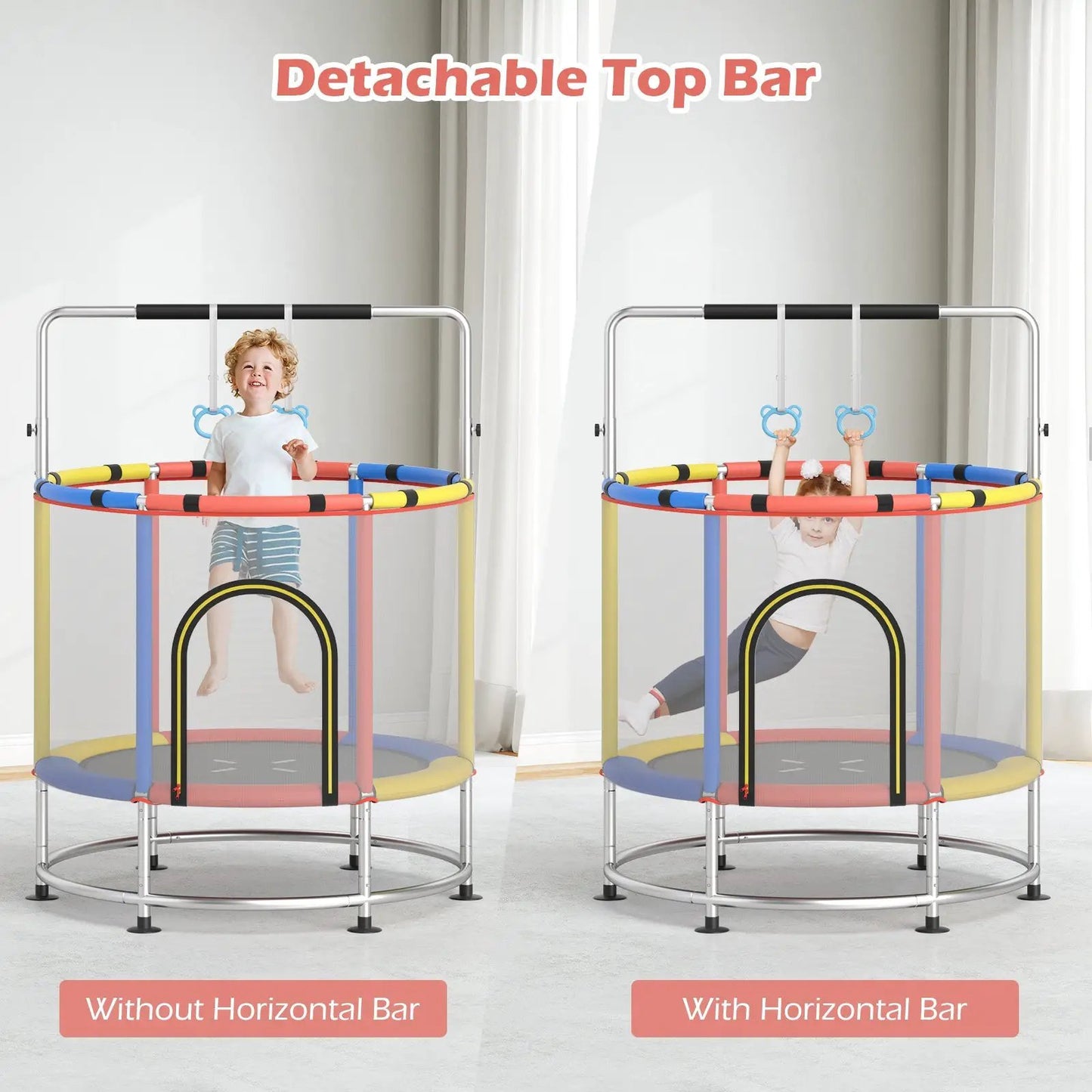 Two 55-inch kids trampolines with detachable top bars and padded rails DirectDeals trampolines on Tampa Home & Garden Store