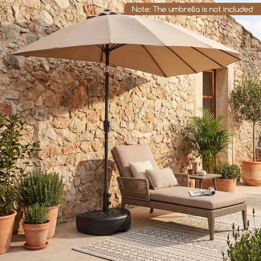 Poolside 55 Lbs Half Round Umbrella Base, black plastic, DirectDeals outdoor umbrella base on Tampa Home & Garden Store