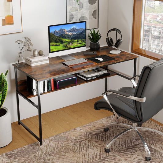 55 x 24 inch Computer Desk with Power Outlets and USB Ports - Tampa Home & Garden Store