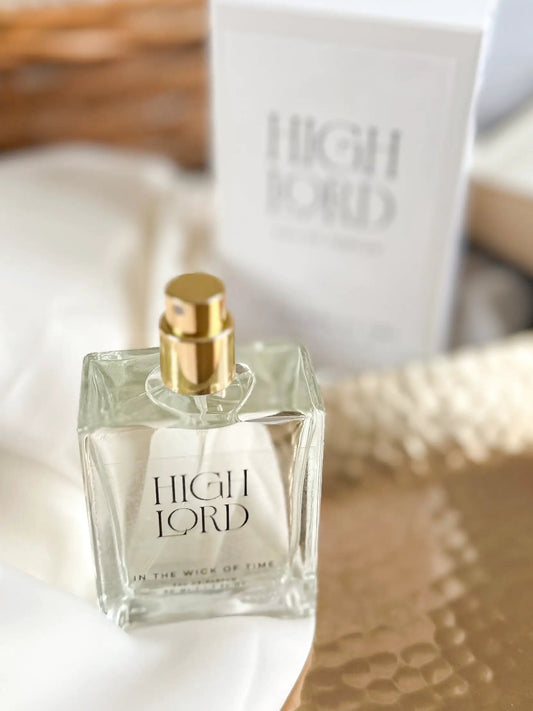 Perfume High Lord Eau de Parfum Reimagined by In the Wick of Time, glass bottle with gold cap on Tampa Home & Garden Store