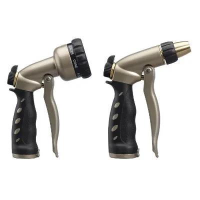 Orbit Irrigation front-trigger hose nozzle pair bronze with black grips dual pack on Tampa Home & Garden Store
