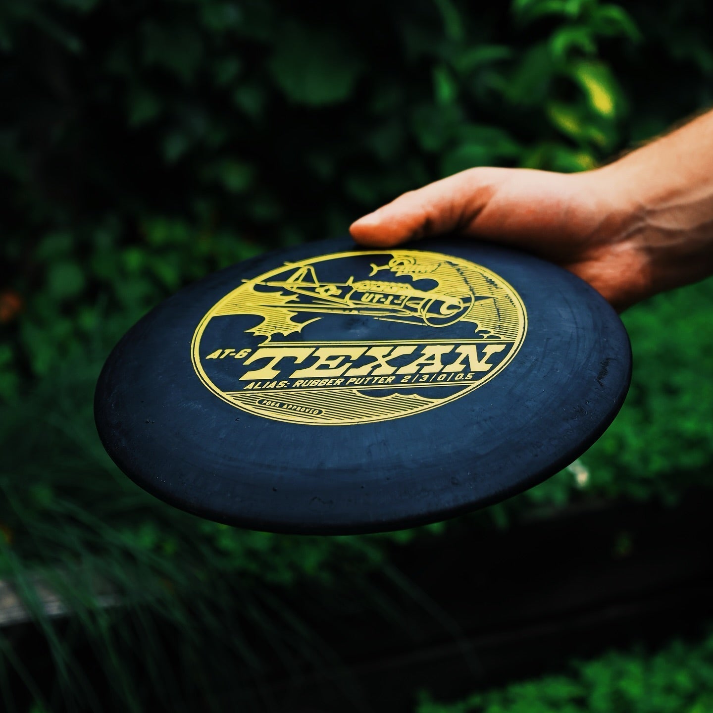 Lightning Warbird Rubber Putter Disc navy disc with gold imprint by Lightning Golf Discs on Tampa Home & Garden Store